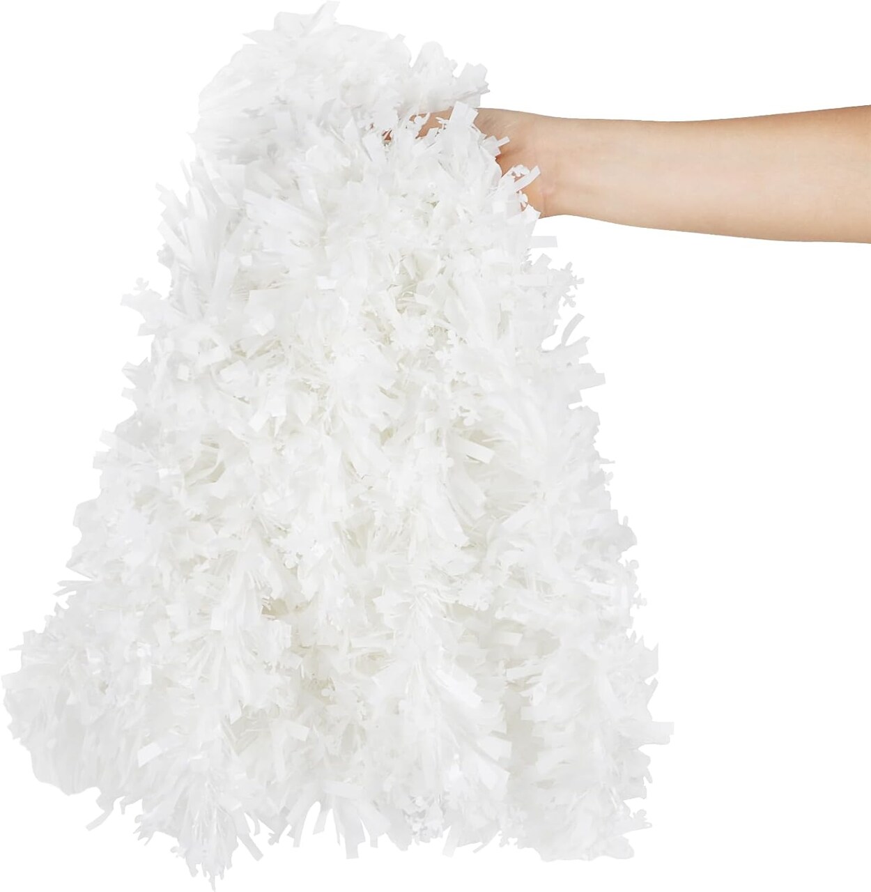 White Metallic Garland with Snowflake - Christmas Tinsel Garland